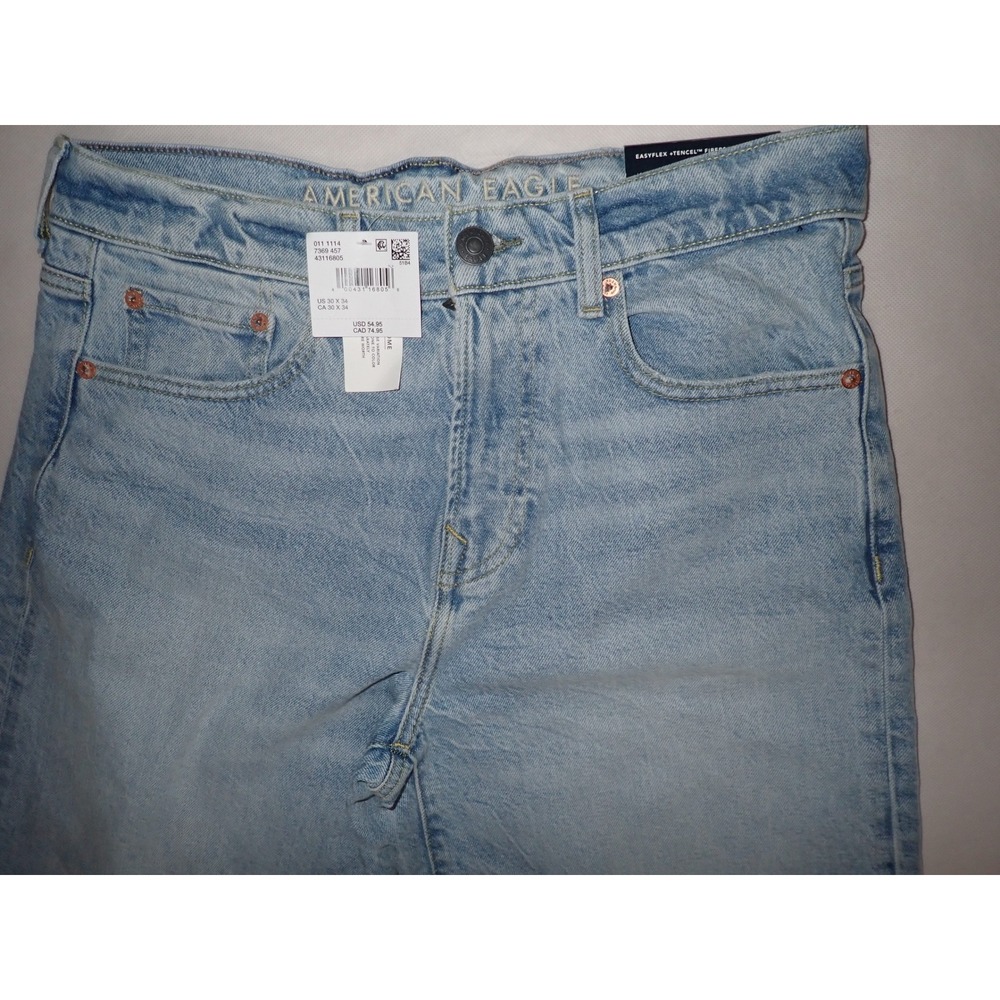 American Eagle Men's Athletic Straight Easyflex Jeans Medium Vintage 30x34 New - Picture 2 of 7